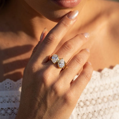 Two Stone Zirconia Ring