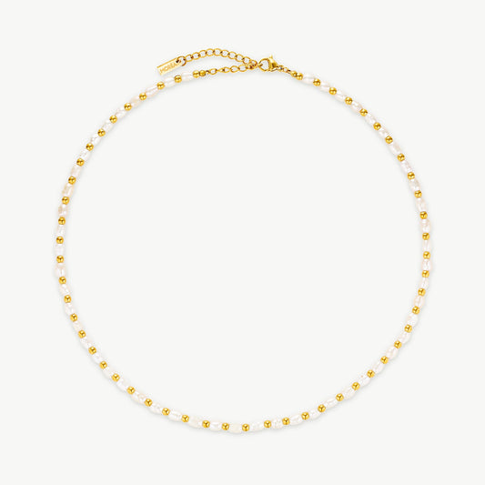 Pearl And Gold Bead Necklace