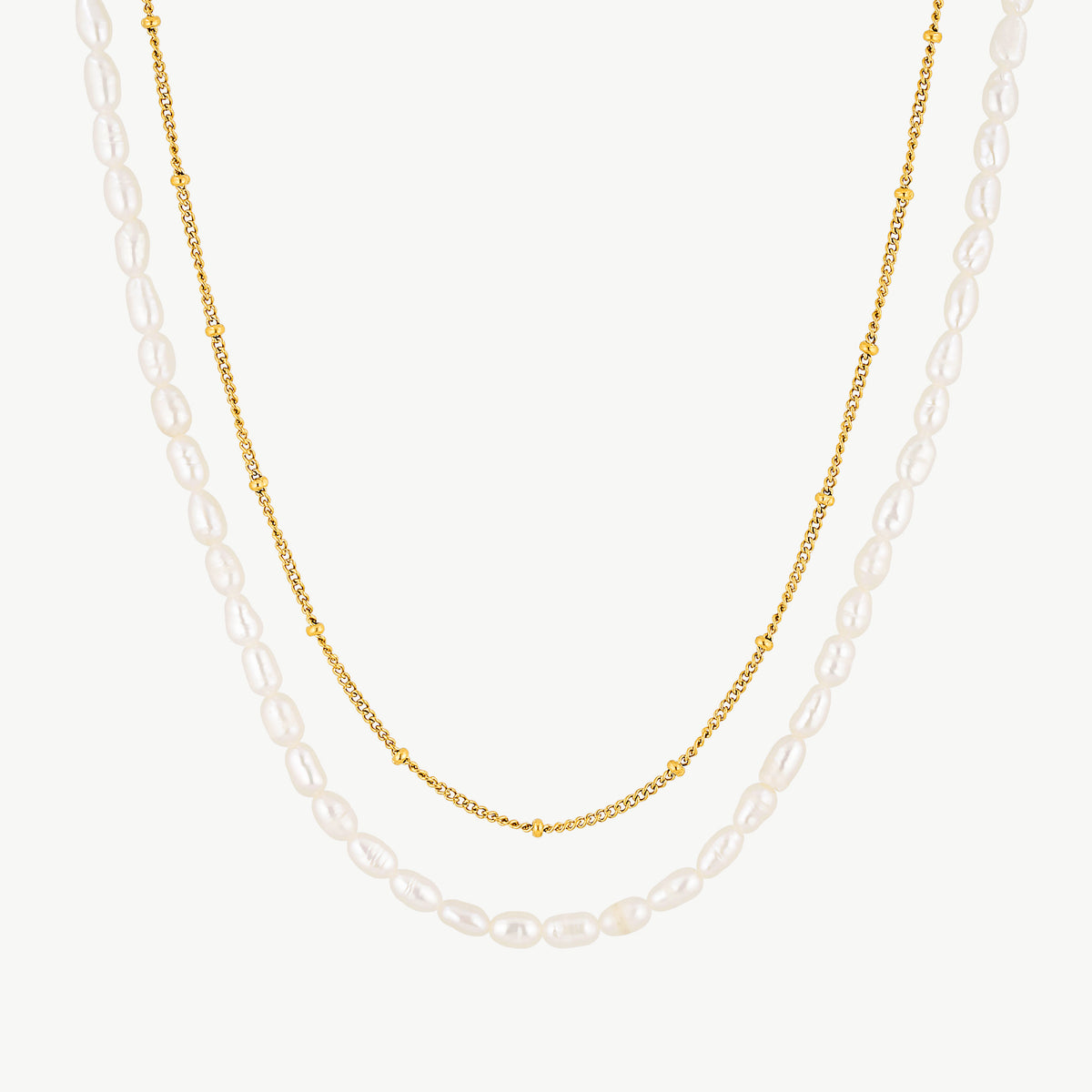 Pearl And Gold Chain Necklace