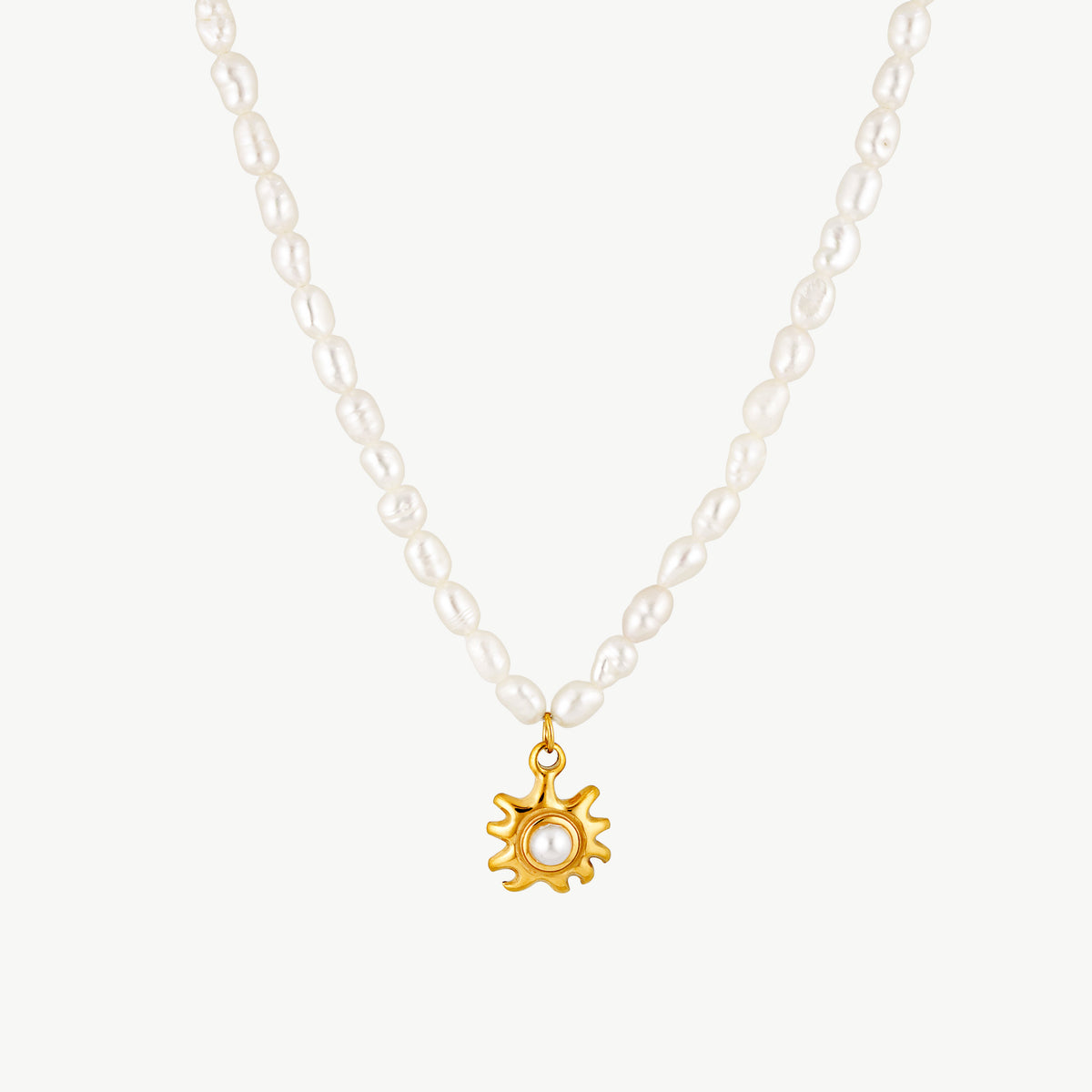 Pearl And Sun Necklace