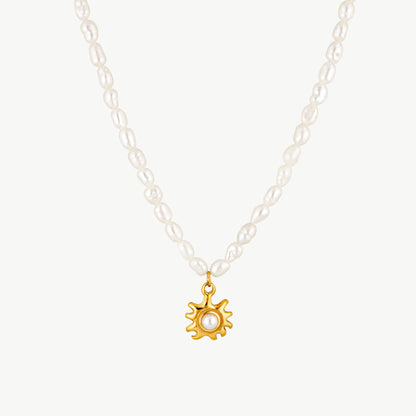 Pearl And Sun Necklace