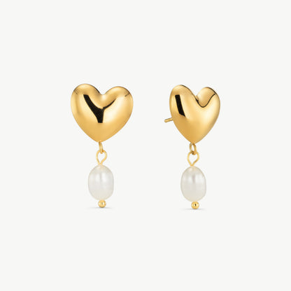 Pearl Heart Earrings