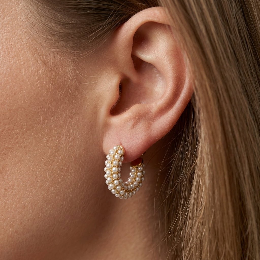 Beaded Pearl Earrings
