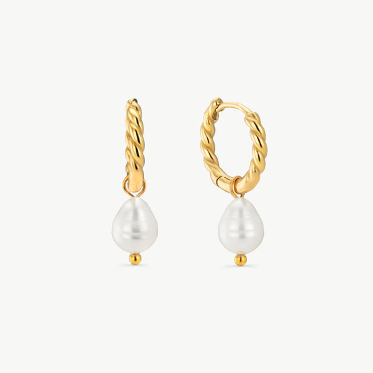 Pearl Hoop Earrings