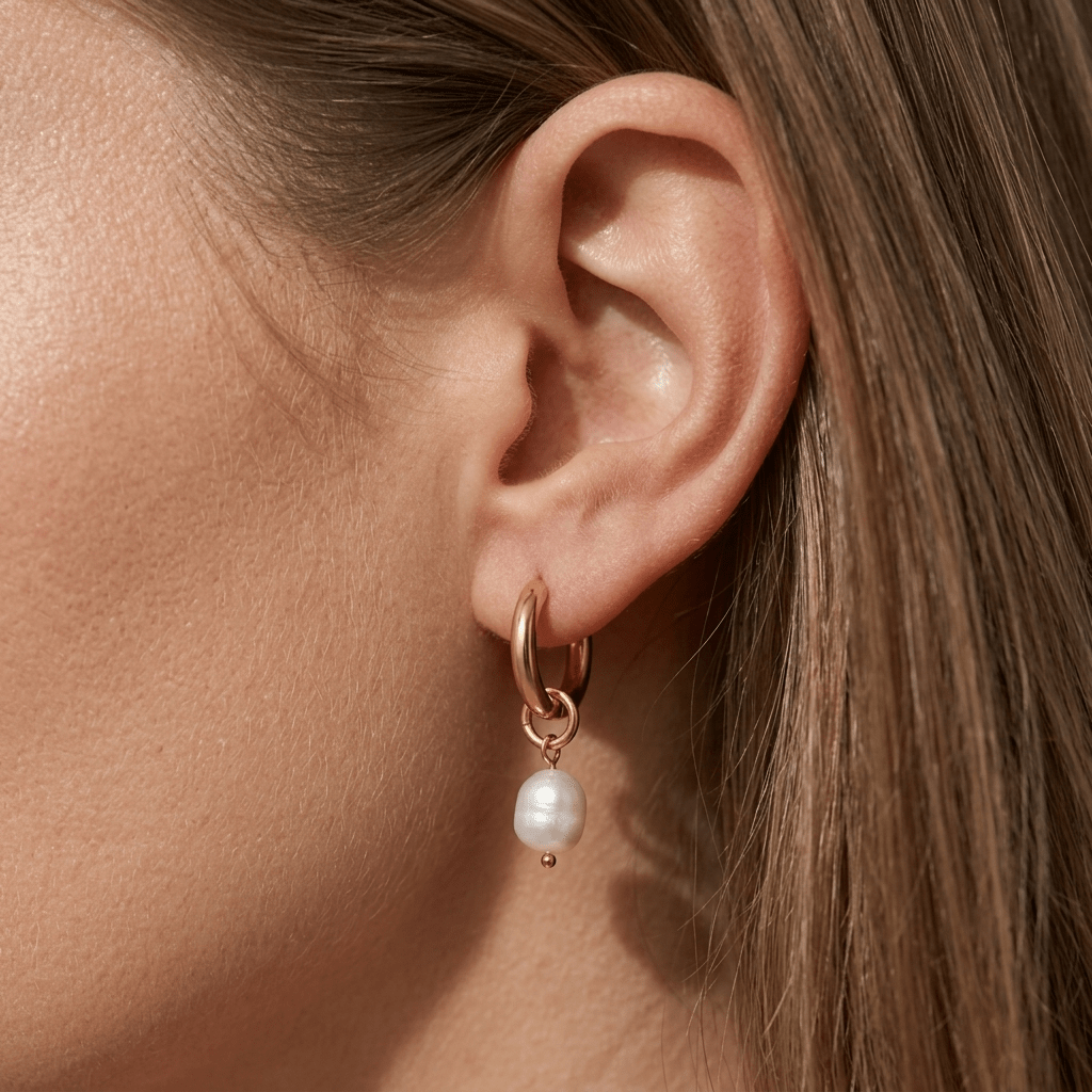 Freshwater Pearl Hoop Earrings