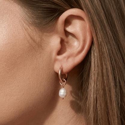 Freshwater Pearl Hoop Earrings