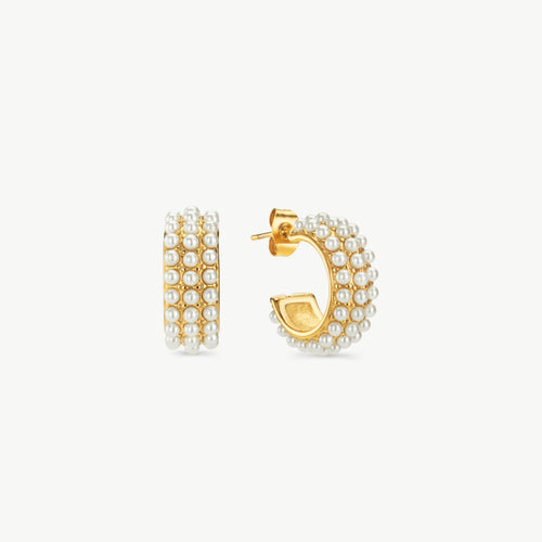 Pearl Huggie Earrings