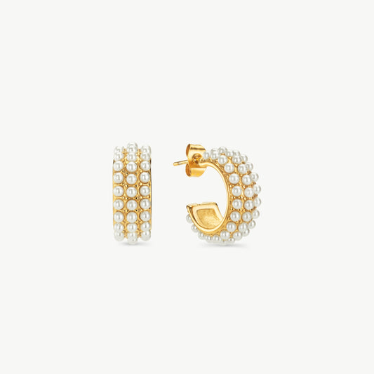 Pearl Huggie Earrings