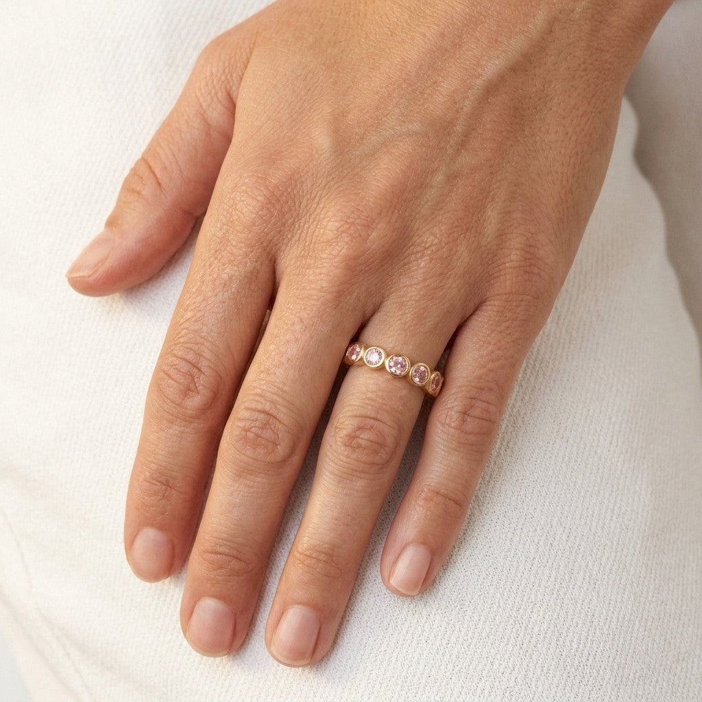 Pink Cubic Zirconia Ring