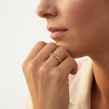 Pink Cubic Zirconia Ring