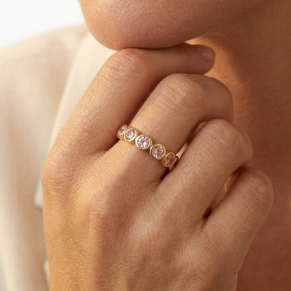 Pink Cubic Zirconia Ring