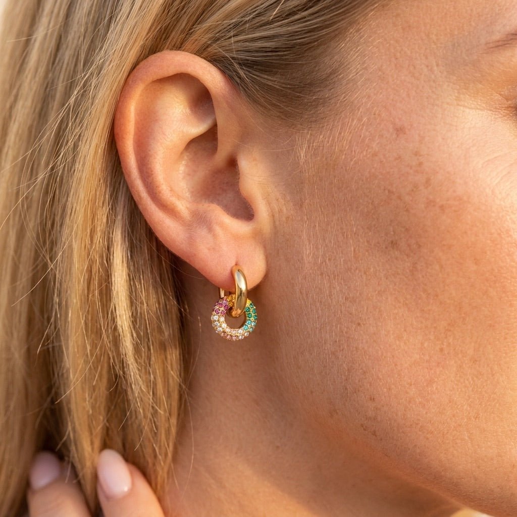 Rainbow Hoop Earrings