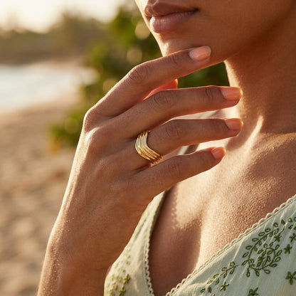 Gold Wavy Ring