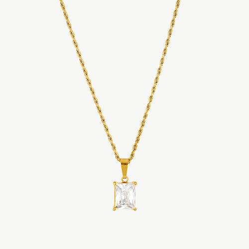 Square Crystal Necklace