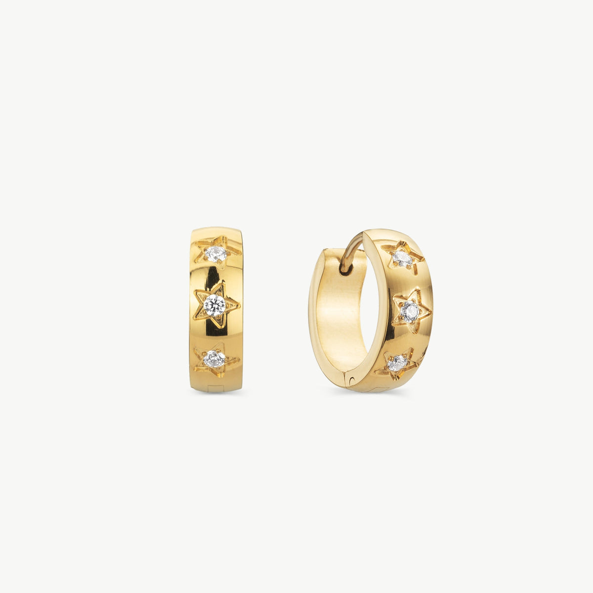 Star Huggie Hoop Earrings
