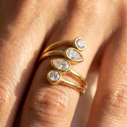 Multi Stone Gold Ring
