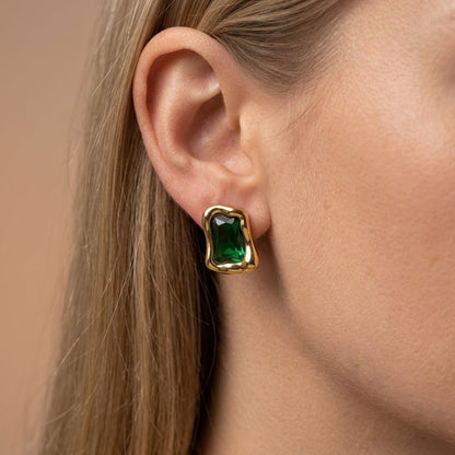 Green Stone Earrings