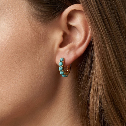 Turquoise Huggie Earrings