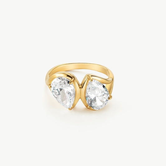 Two Stone Zirconia Ring