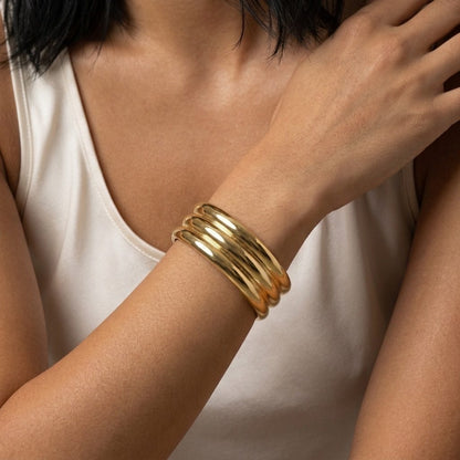 Wide Gold Cuff Bangle