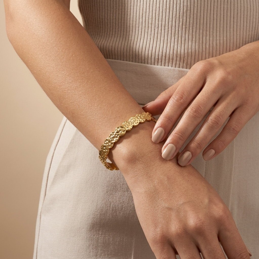 Hammered Gold Bangle