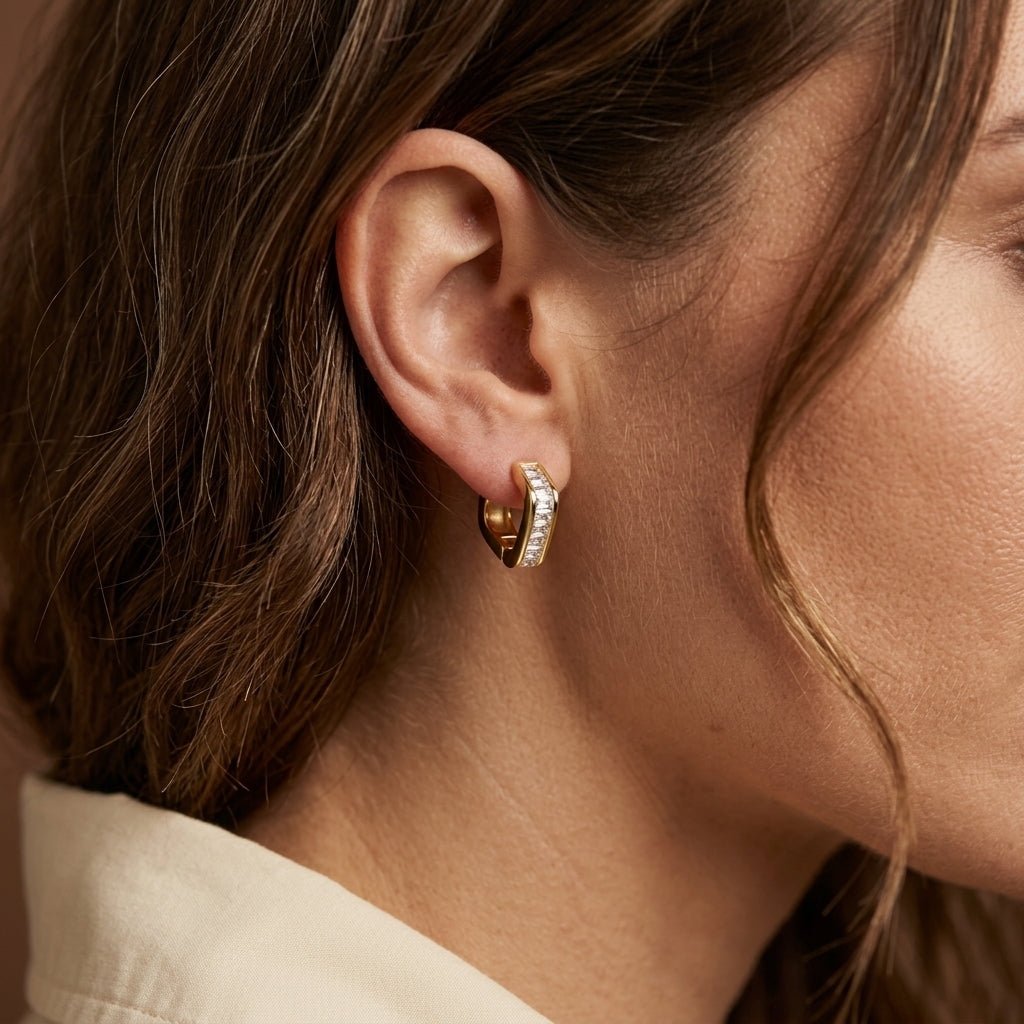 Gold Cubic Zirconia Earrings