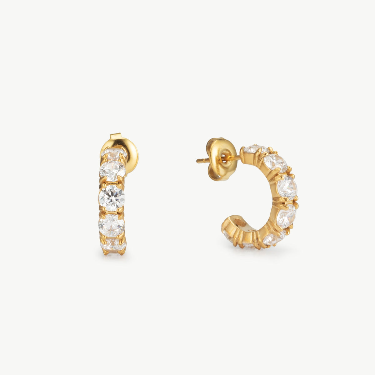 Zirconia Huggie Hoop Earrings