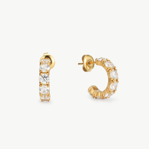 Zirconia Huggie Hoop Earrings